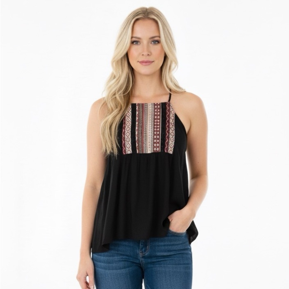 Rue 21 size small black asymmetrical boho top